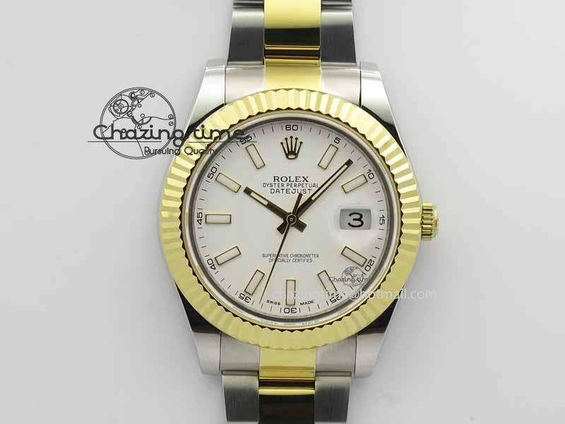 DateJust II 41mm SS YG BP Maker Best Edition White Dial On SS YG Bracelet SA ZeroBulk 3674