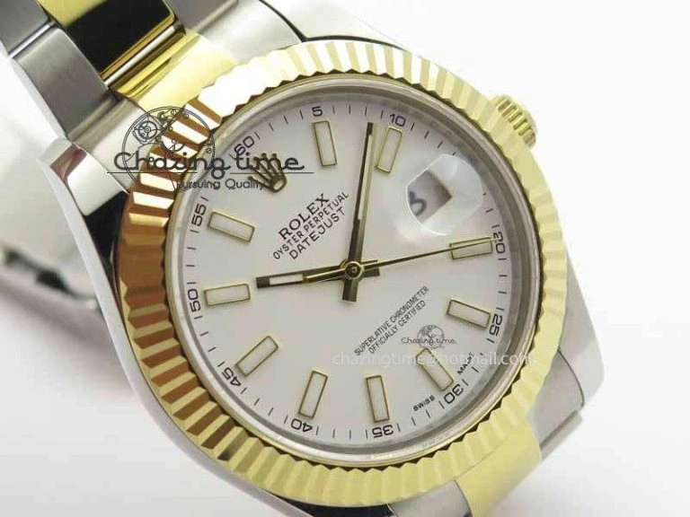 DateJust II 41mm SS YG BP Maker Best Edition White Dial On SS YG Bracelet SA ZeroBulk 3674