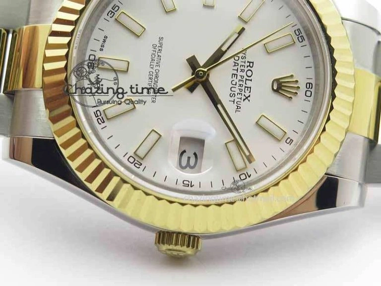DateJust II 41mm SS YG BP Maker Best Edition White Dial On SS YG Bracelet SA ZeroBulk 3674