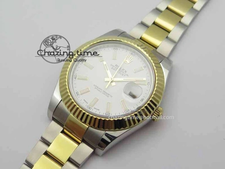 DateJust II 41mm SS YG BP Maker Best Edition White Dial On SS YG Bracelet SA ZeroBulk 3674
