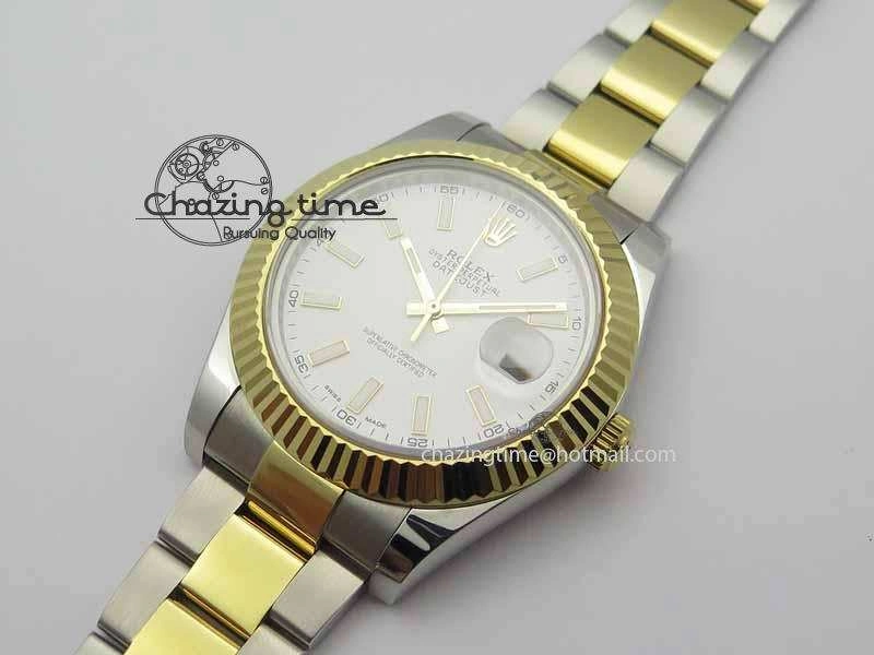 DateJust II 41mm SS YG BP Maker Best Edition White Dial On SS YG Bracelet SA ZeroBulk 3674
