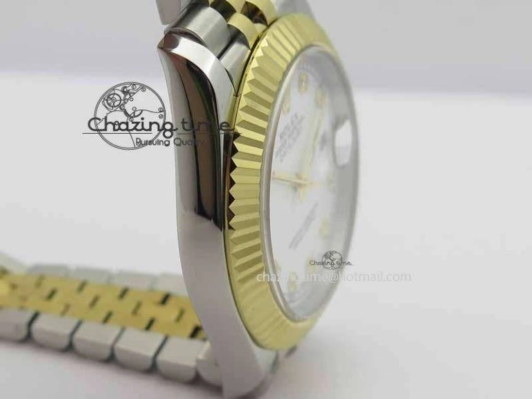TechFriendly DateJust II 41mm SS YG BP Maker Best Edition White Diam Dial On Jubilee Bracelet A 3663