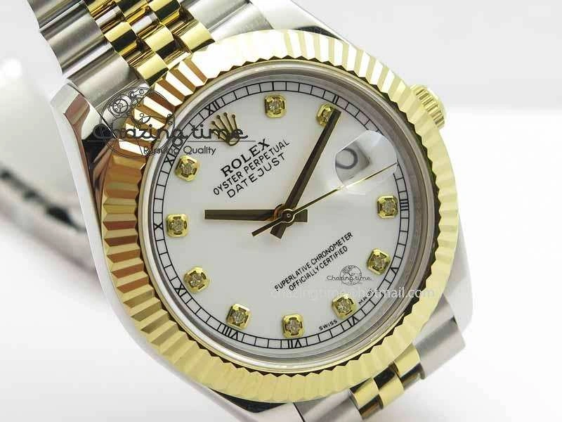 TechFriendly DateJust II 41mm SS YG BP Maker Best Edition White Diam Dial On Jubilee Bracelet A 3663