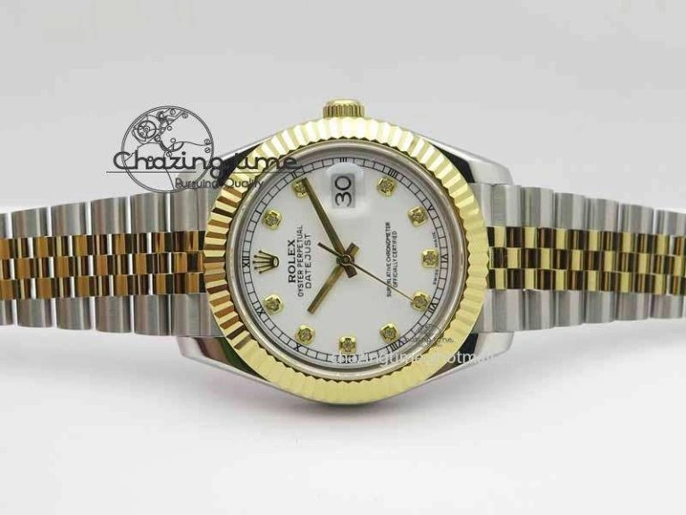 TechFriendly DateJust II 41mm SS YG BP Maker Best Edition White Diam Dial On Jubilee Bracelet A 3663