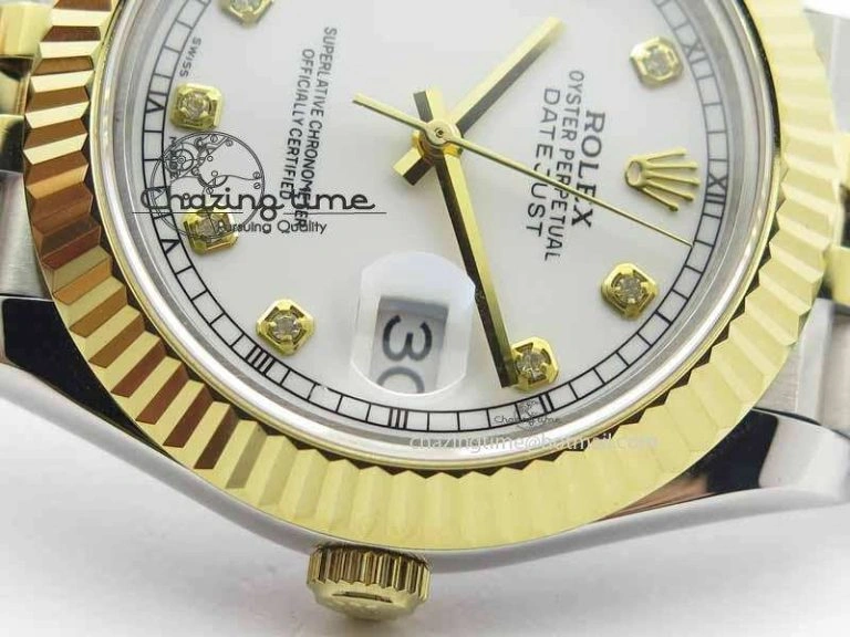 TechFriendly DateJust II 41mm SS YG BP Maker Best Edition White Diam Dial On Jubilee Bracelet A 3663