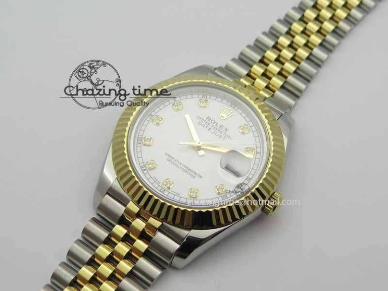 TechFriendly DateJust II 41mm SS YG BP Maker Best Edition White Diam Dial On Jubilee Bracelet A 3663