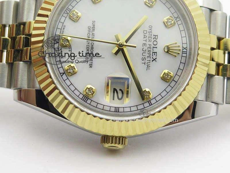 DateJust II 41mm SS YG BP Maker Best Edition White MOP Diam Dial On New Version Jubilee Bracelet A OdorResistant 3602
