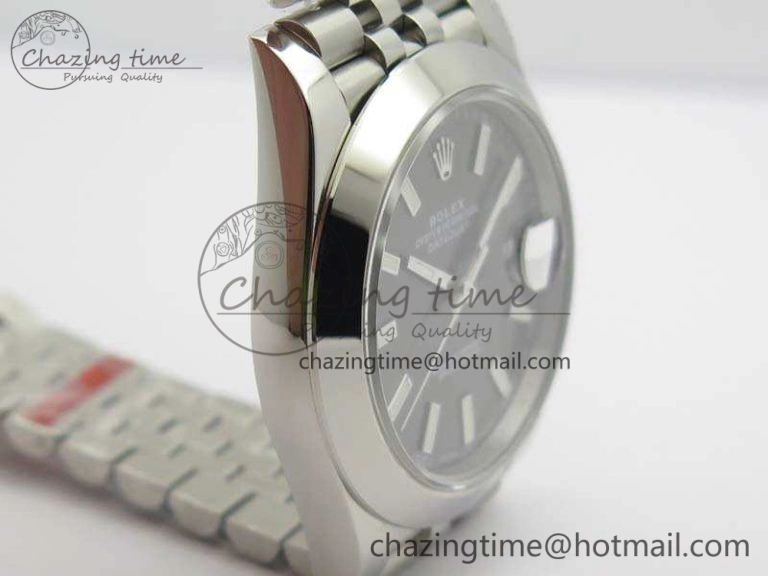 DateJust Smooth Bezel SS Noob 1:1 Best Edition Gray Sticks Dial On Jubilee Bracelet A WrinkleFree 3505