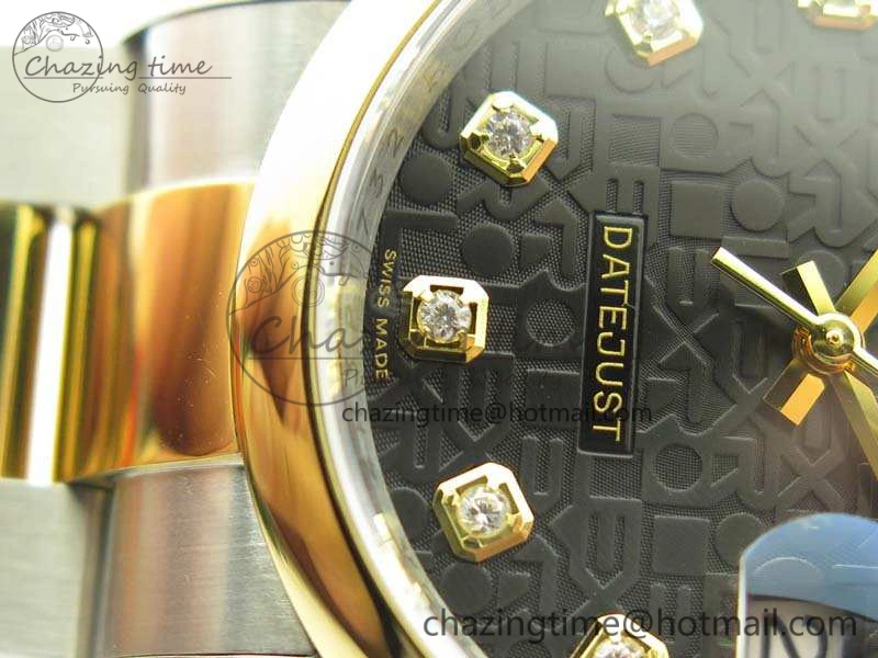Datejust 116234 36mm DJF 1:1 Best Edition Black Com Diam Dial On SS YG Oyster Bracelet SA3135 V Neat 3487