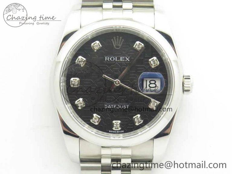 Datejust 116234 36mm DJF 1:1 Best Edition Black Computer Diam Dial On SS Jubilee Bracelet SA3135 V Modern 3449