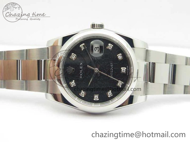 Minimalist Datejust 116234 36mm DJF 1:1 Best Edition Black Computer Diam Dial On SS Oyster Bracelet SA 3525