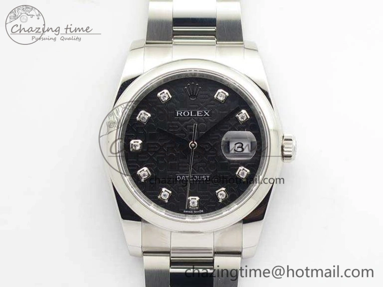 Minimalist Datejust 116234 36mm DJF 1:1 Best Edition Black Computer Diam Dial On SS Oyster Bracelet SA 3525