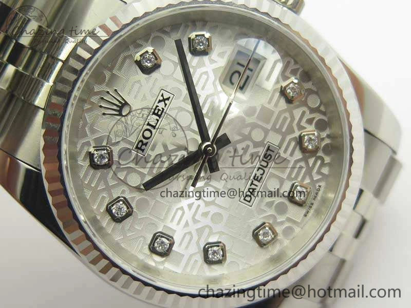 Datejust 116234 36mm DJF 1:1 Best Edition Fluted Bezel White Com Diam Dial On SS Jubilee Bracelet SA3135 V Timeless 3450
