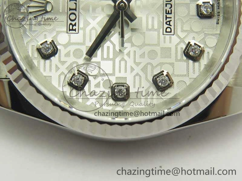 Datejust 116234 36mm DJF 1:1 Best Edition Fluted Bezel White Com Diam Dial On SS Jubilee Bracelet SA3135 V Timeless 3450