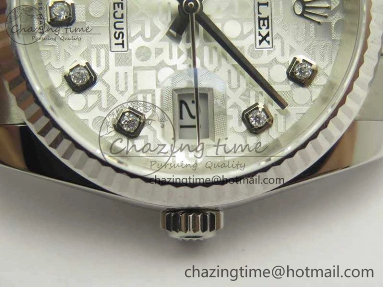 Datejust 116234 36mm DJF 1:1 Best Edition Fluted Bezel White Com Diam Dial On SS Jubilee Bracelet SA3135 V Timeless 3450