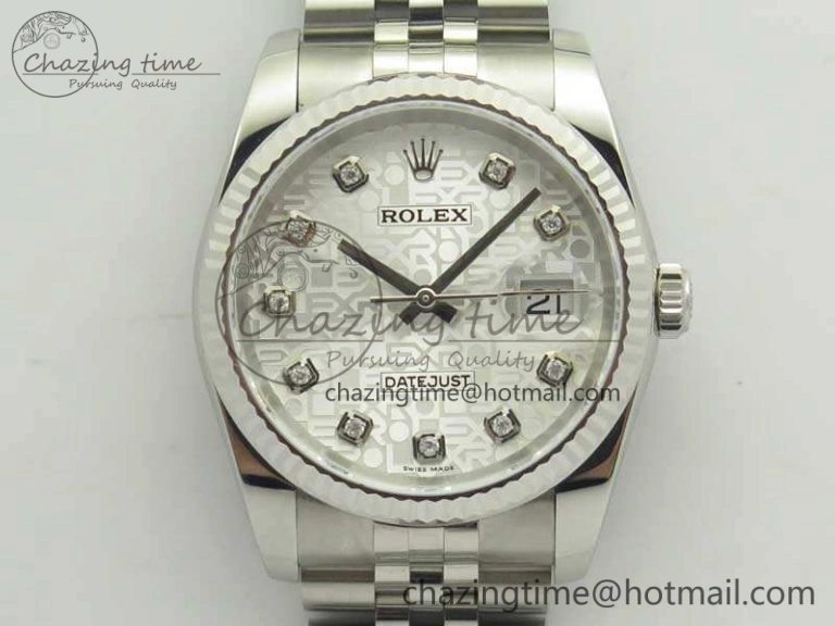 Datejust 116234 36mm DJF 1:1 Best Edition Fluted Bezel White Com Diam Dial On SS Jubilee Bracelet SA3135 V OdorResistant 10724