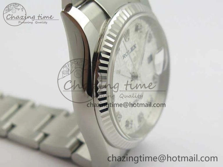 Datejust 116234 36mm DJF 1:1 Best Edition Fluted Bezel White Com Diam Dial On SS Oyster Bracelet SA Elegant 3524