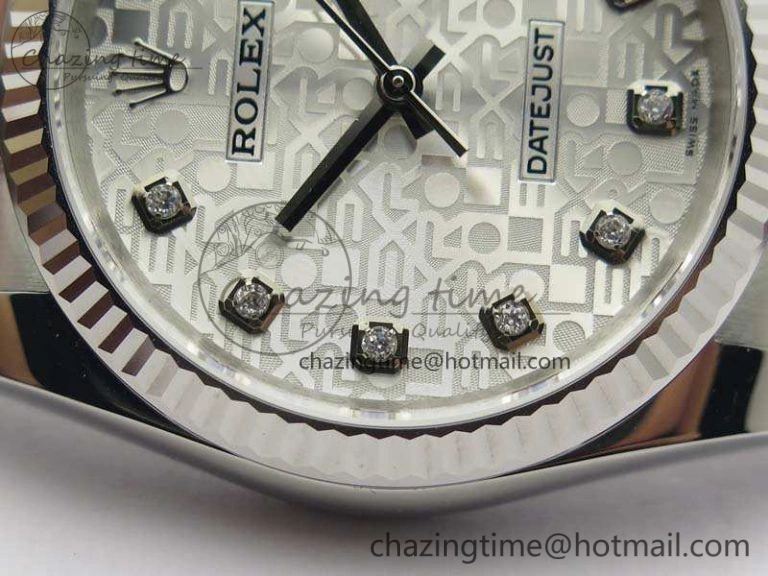 Datejust 116234 36mm DJF 1:1 Best Edition Fluted Bezel White Com Diam Dial On SS Oyster Bracelet SA Elegant 3524