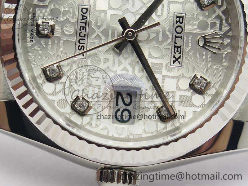 Datejust 116234 36mm DJF 1:1 Best Edition Fluted Bezel White Com Diam Dial On SS Oyster Bracelet SA Elegant 3524