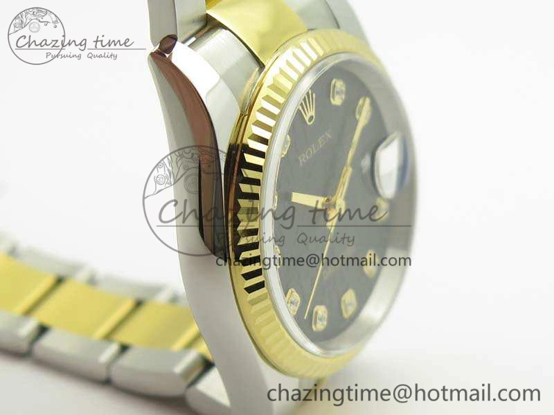 Datejust 116234 36mm DJF 1:1 Best Edition Fluted Black Com Dial On SS YG Oyster Bracelet SA3135 V Elegant 3485