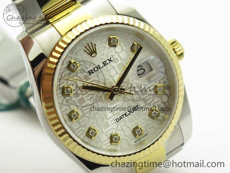 Casual Datejust 116234 36mm DJF 1:1 Best Edition Fluted White Com Dial On SS YG Oyster Bracelet SA3135 V 10745