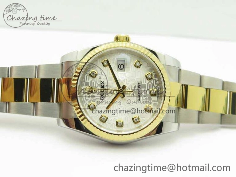 Casual Datejust 116234 36mm DJF 1:1 Best Edition Fluted White Com Dial On SS YG Oyster Bracelet SA3135 V 10745