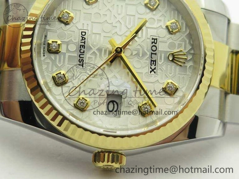 Casual Datejust 116234 36mm DJF 1:1 Best Edition Fluted White Com Dial On SS YG Oyster Bracelet SA3135 V 10745