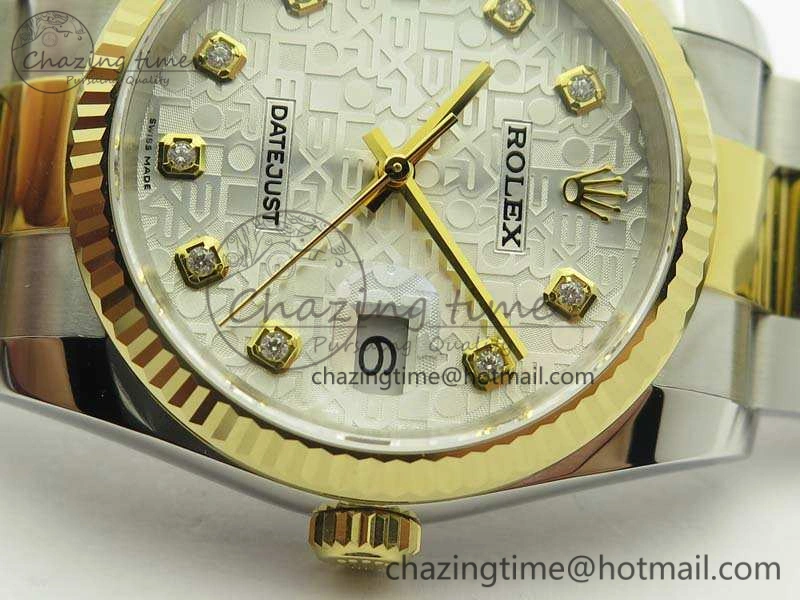 Casual Datejust 116234 36mm DJF 1:1 Best Edition Fluted White Com Dial On SS YG Oyster Bracelet SA3135 V 10745