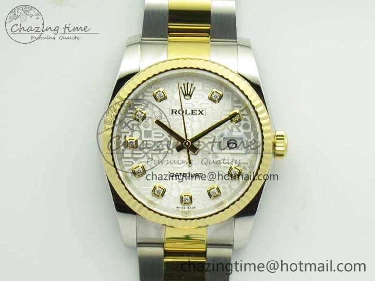 Casual Datejust 116234 36mm DJF 1:1 Best Edition Fluted White Com Dial On SS YG Oyster Bracelet SA3135 V 10745