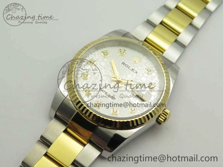 Casual Datejust 116234 36mm DJF 1:1 Best Edition Fluted White Com Dial On SS YG Oyster Bracelet SA3135 V 10745
