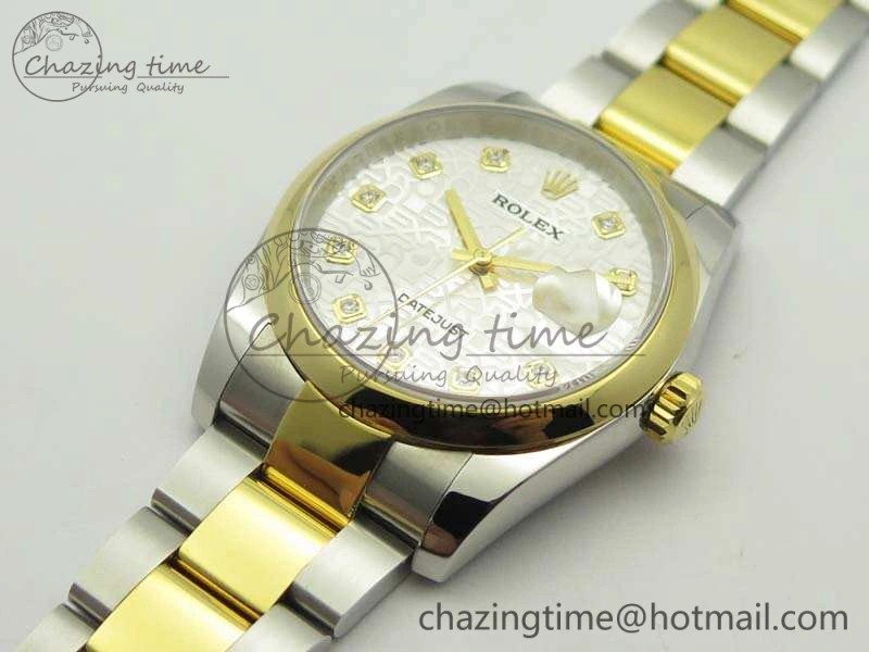 Datejust 116234 36mm DJF 1:1 Best Edition White Com Diam Dial On SS YG Oyster Bracelet SA3135 V HighPerformance 3488