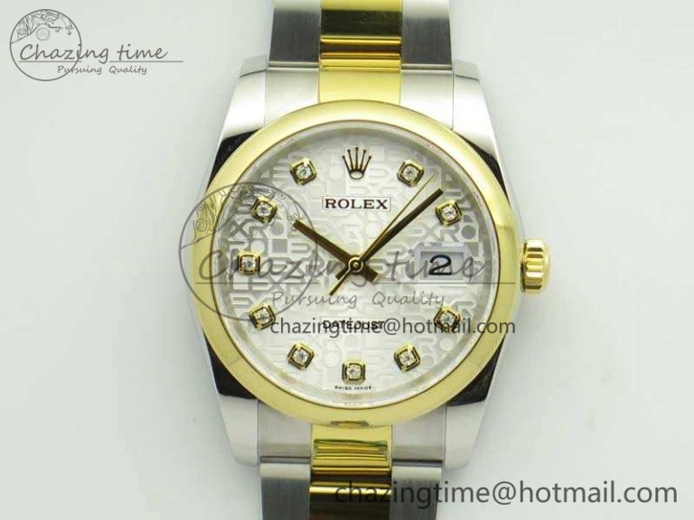 Datejust 116234 36mm DJF 1:1 Best Edition White Com Diam Dial On SS YG Oyster Bracelet SA3135 V HighPerformance 3488