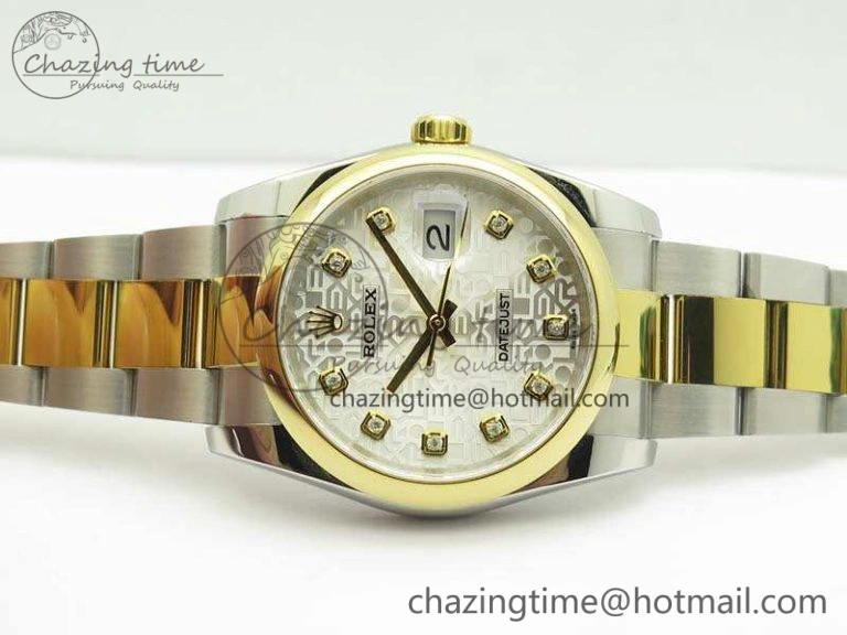 Datejust 116234 36mm DJF 1:1 Best Edition White Com Diam Dial On SS YG Oyster Bracelet SA3135 V HighPerformance 3488