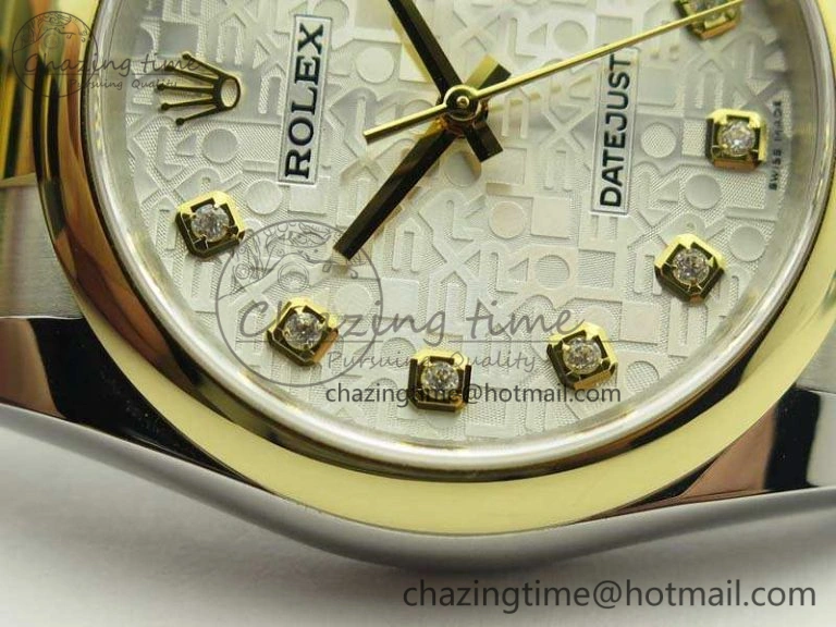 Datejust 116234 36mm DJF 1:1 Best Edition White Com Diam Dial On SS YG Oyster Bracelet SA3135 V HighPerformance 3488
