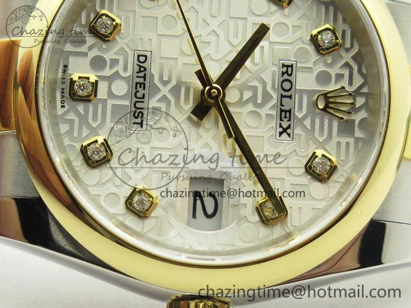 Datejust 116234 36mm DJF 1:1 Best Edition White Com Diam Dial On SS YG Oyster Bracelet SA3135 V HighPerformance 3488