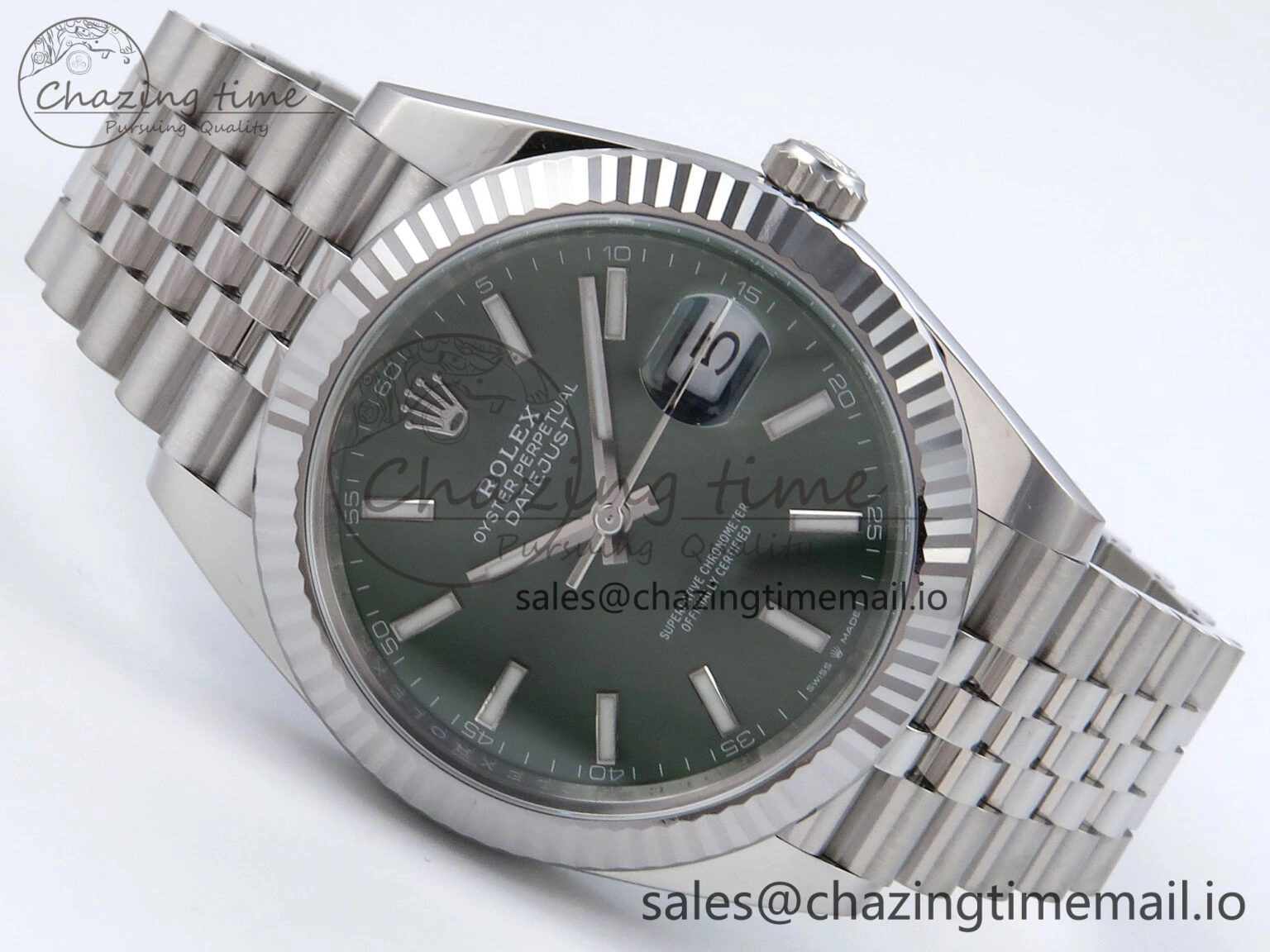 Datejust 126334 41mm Clean 1:1 Best Edition Green Stick Dial on SS Jubilee Bracelet VR Elegant 896
