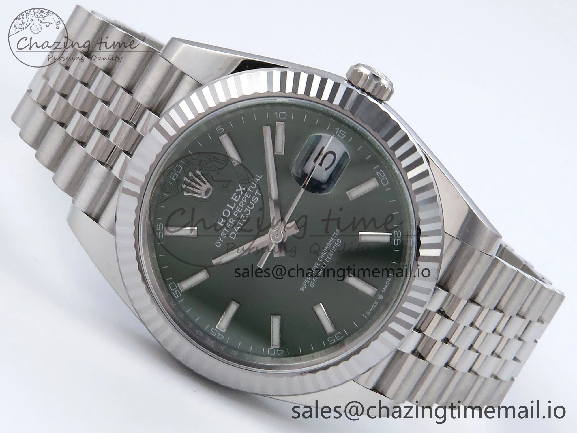 Datejust 126334 41mm Clean 1:1 Best Edition Green Stick Dial on SS Jubilee Bracelet VR Elegant 896