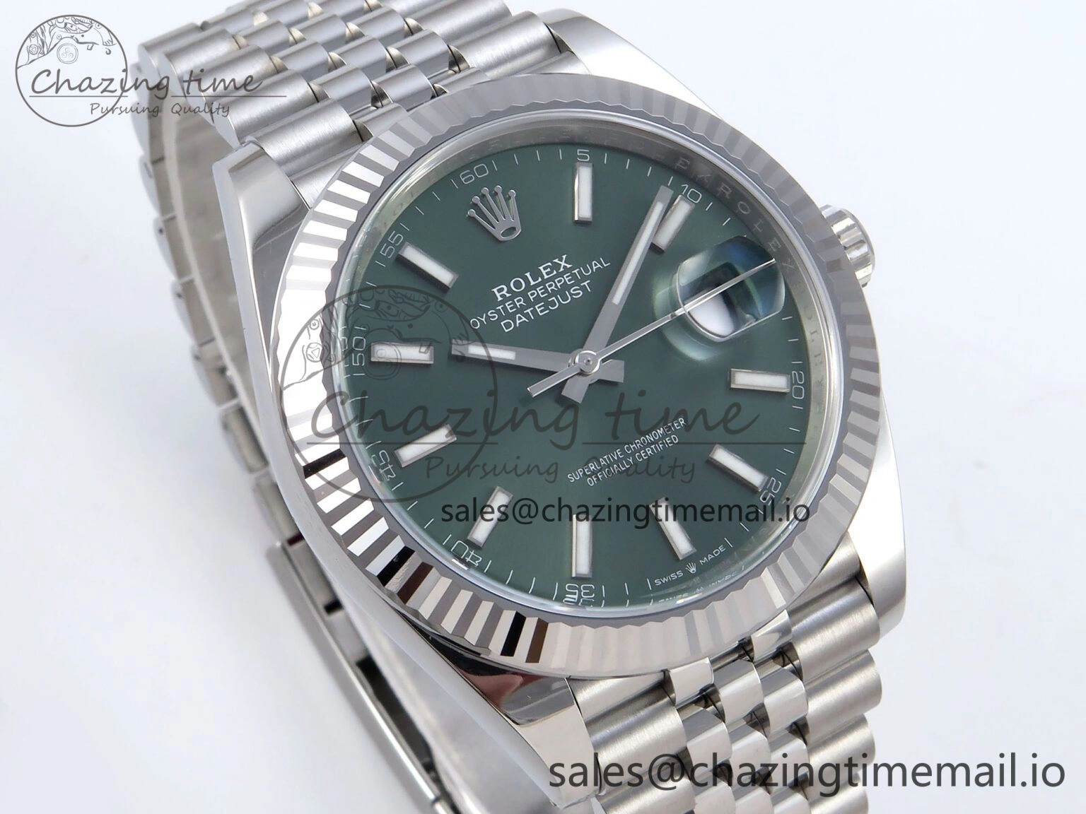 Datejust 126334 41mm Clean 1:1 Best Edition Green Stick Dial on SS Jubilee Bracelet VR Elegant 896