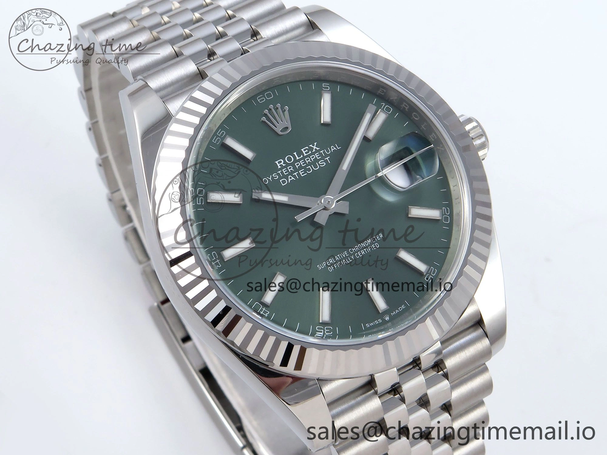 Datejust 126334 41mm Clean 1:1 Best Edition Green Stick Dial on SS Jubilee Bracelet VR Elegant 896