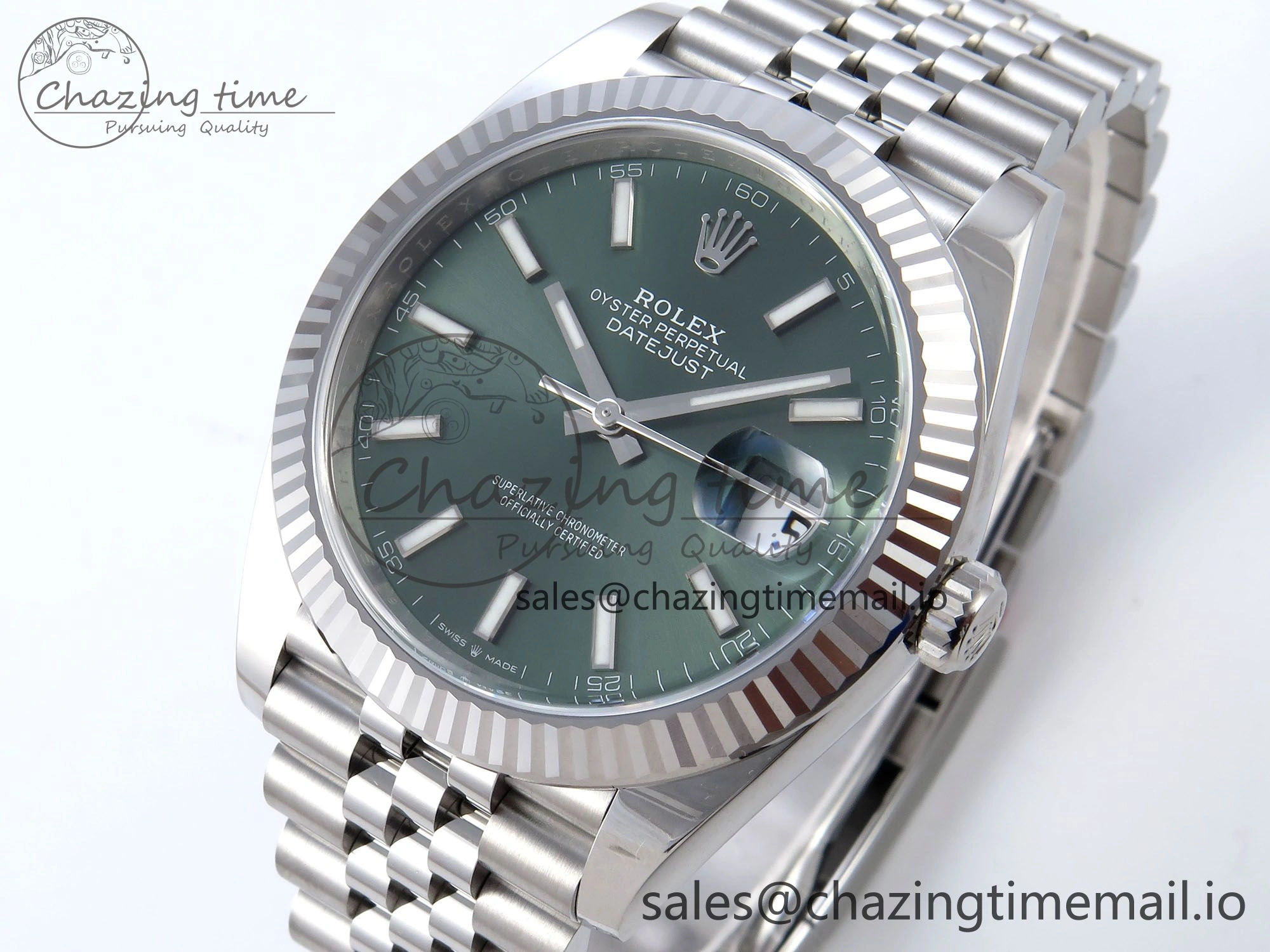 Datejust 126334 41mm Clean 1:1 Best Edition Green Stick Dial on SS Jubilee Bracelet VR Elegant 896