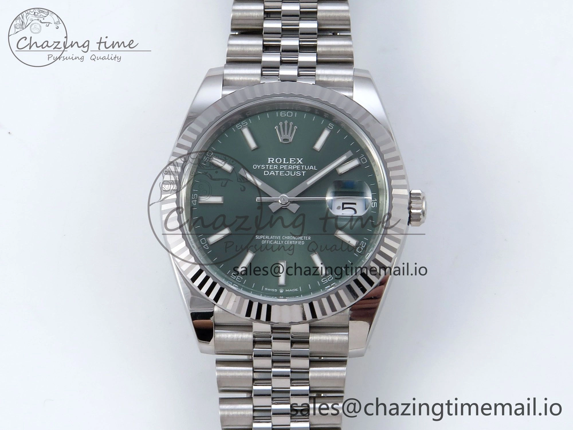 Datejust 126334 41mm Clean 1:1 Best Edition Green Stick Dial on SS Jubilee Bracelet VR Elegant 896
