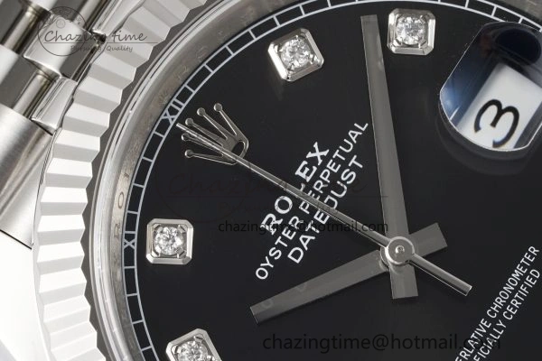 ModernLook Datejust 126334 41mm Jubilee 904L SS SS Black Moissanite Clean VR 1896