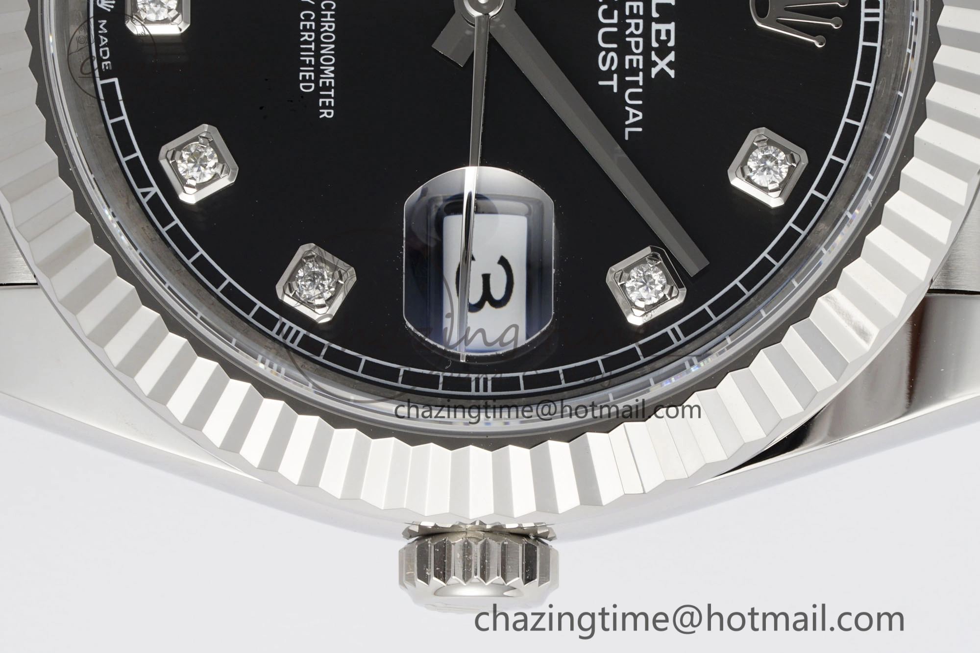 ModernLook Datejust 126334 41mm Jubilee 904L SS SS Black Moissanite Clean VR 1896