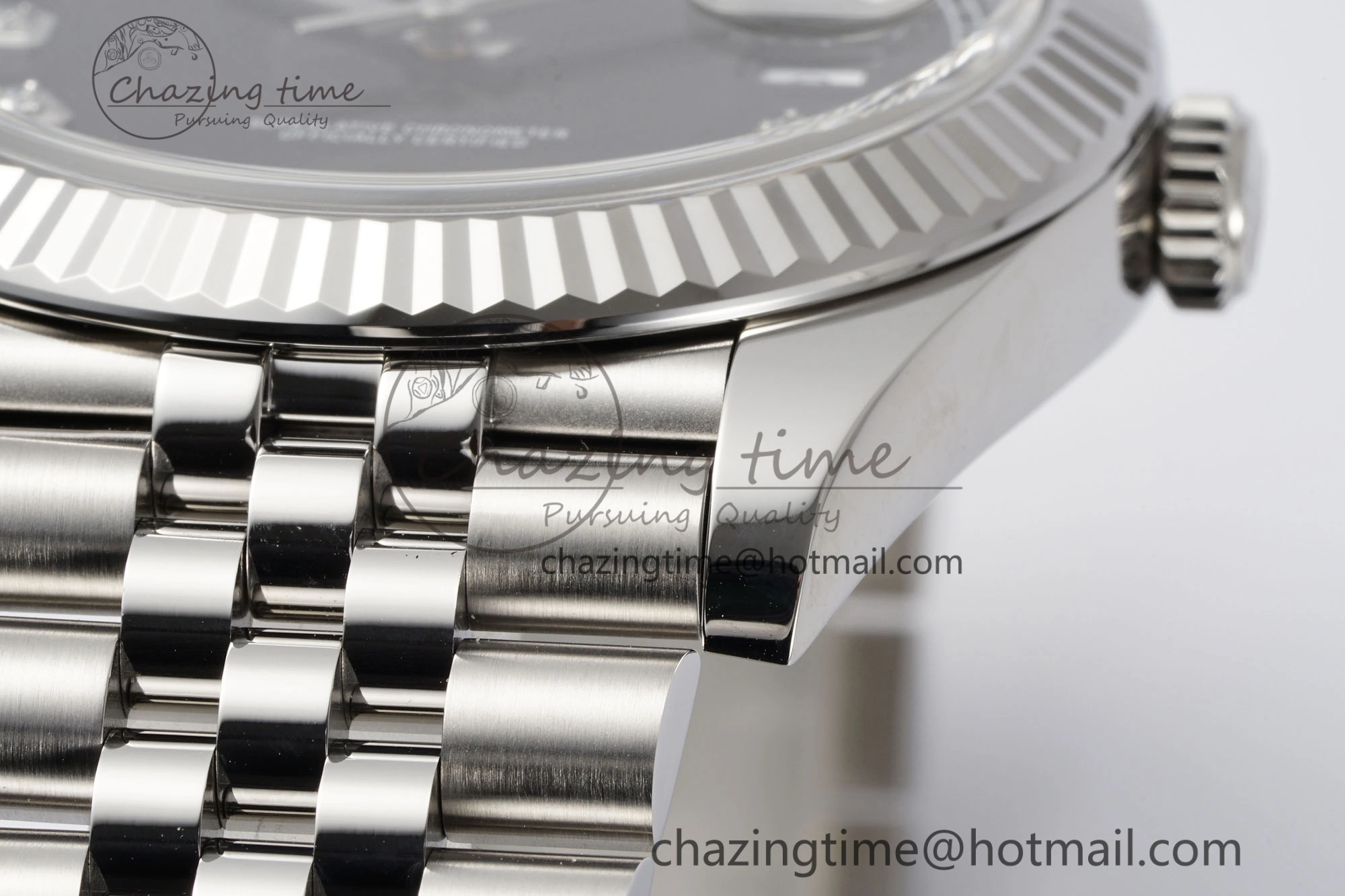 ModernLook Datejust 126334 41mm Jubilee 904L SS SS Black Moissanite Clean VR 1896