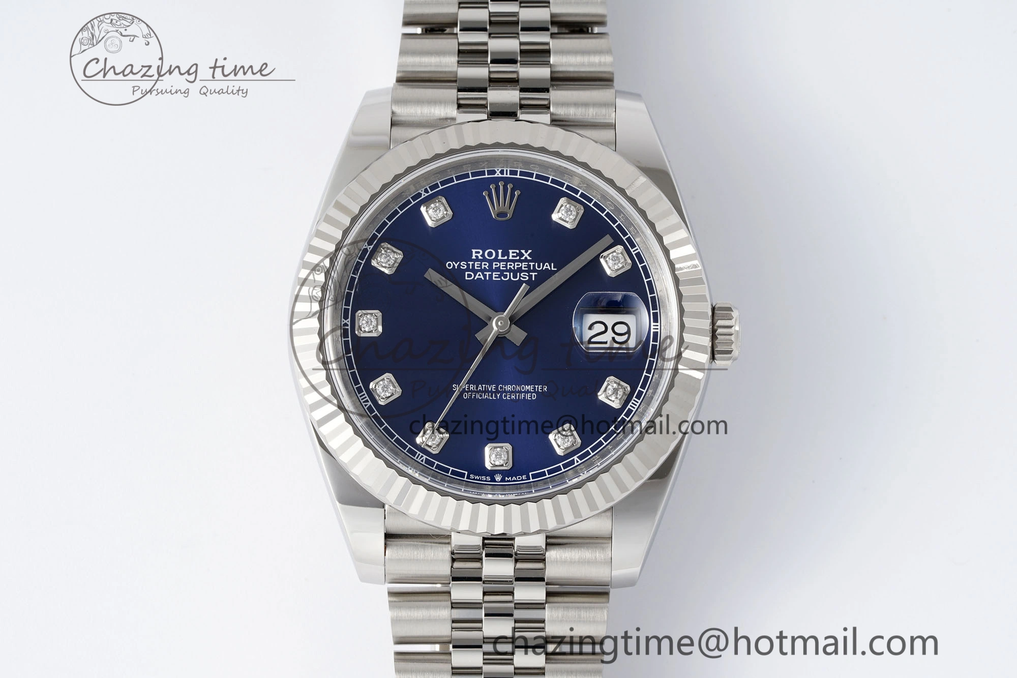 Thermal Datejust 126334 41mm Jubilee 904L SS SS Blue Moissanite Clean VR 1827