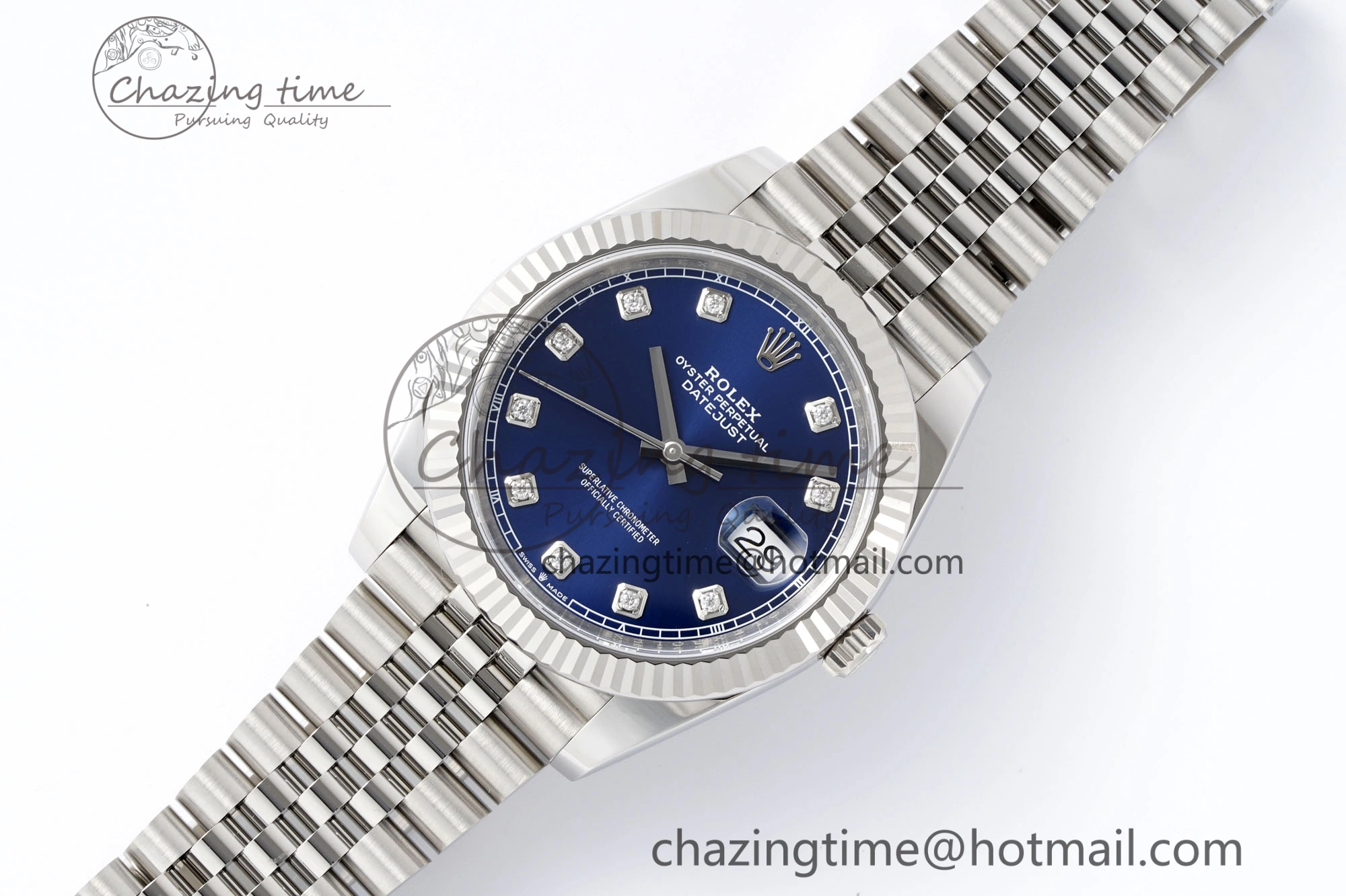 Thermal Datejust 126334 41mm Jubilee 904L SS SS Blue Moissanite Clean VR 1827