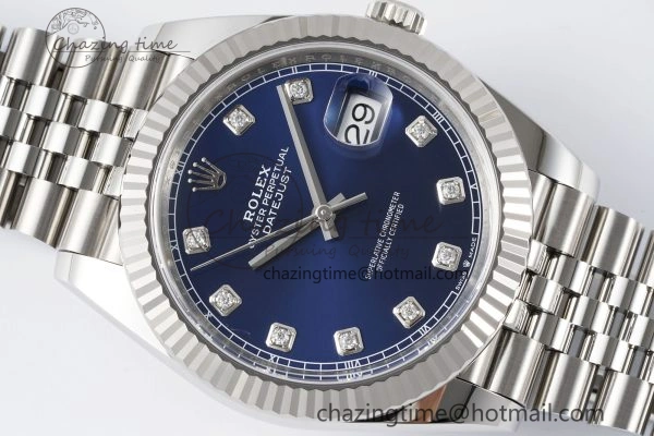 Thermal Datejust 126334 41mm Jubilee 904L SS SS Blue Moissanite Clean VR 1827