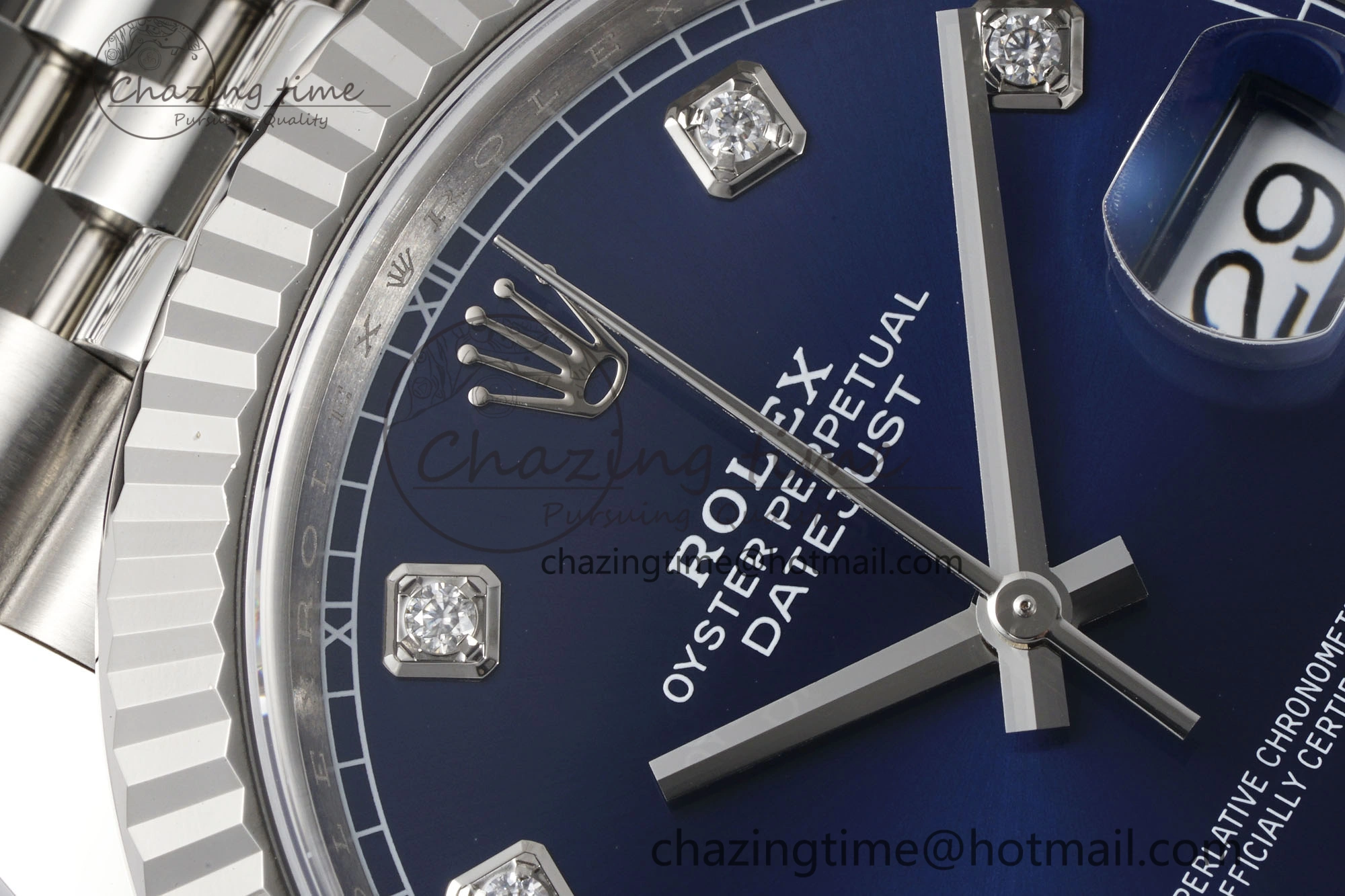 Thermal Datejust 126334 41mm Jubilee 904L SS SS Blue Moissanite Clean VR 1827