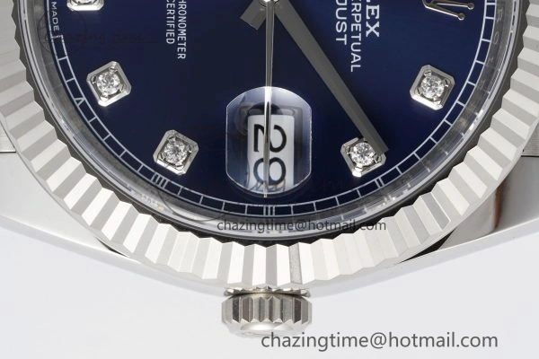 Thermal Datejust 126334 41mm Jubilee 904L SS SS Blue Moissanite Clean VR 1827