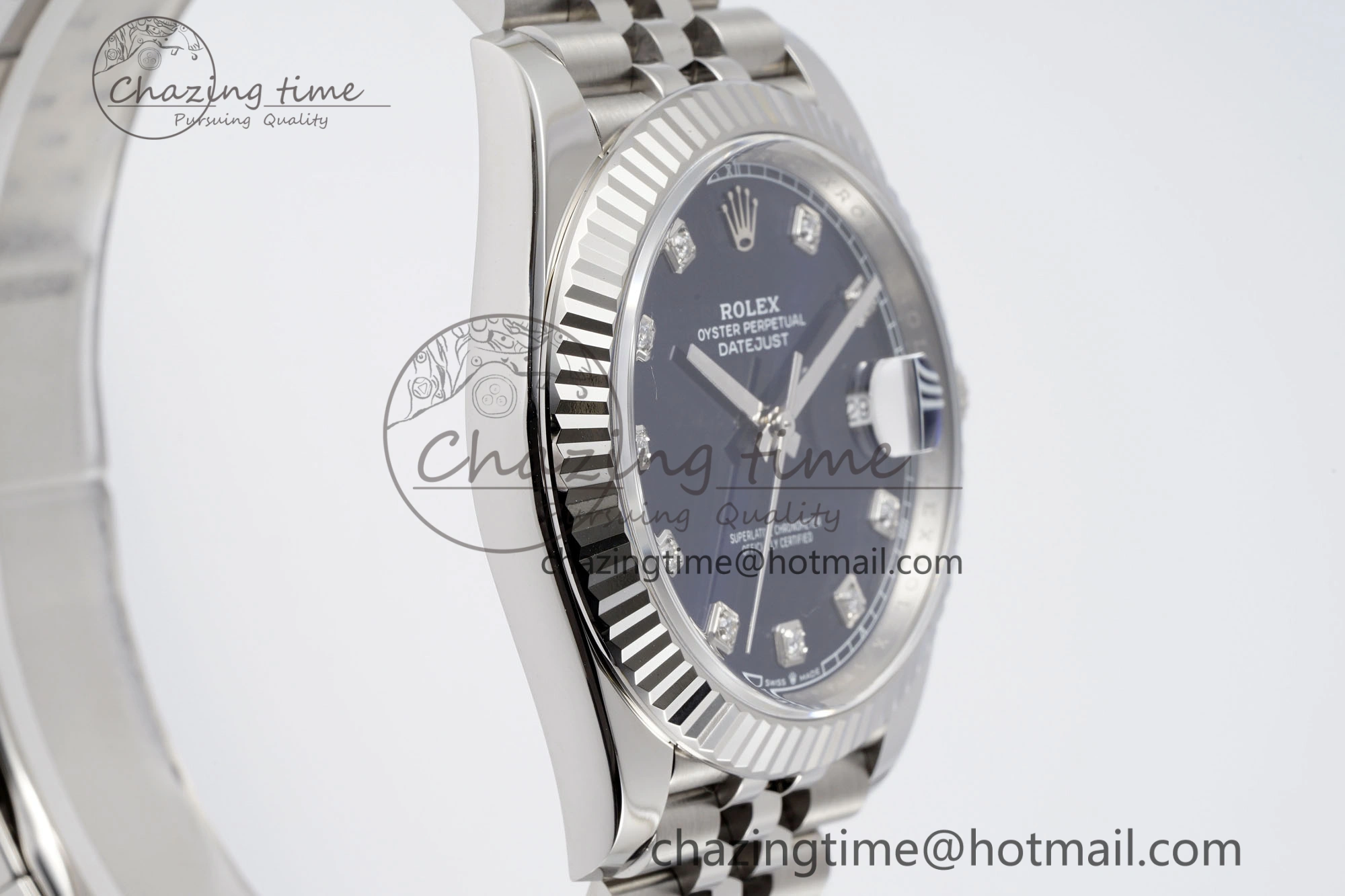 Thermal Datejust 126334 41mm Jubilee 904L SS SS Blue Moissanite Clean VR 1827
